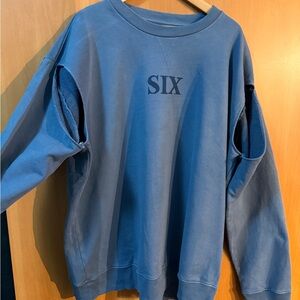 MM6 maison margiela blue, cut out sweatshirt